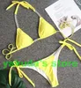 Sport Sexig Tjej Bikinis Set Crystal Diamond Swimwear Solid Sexig Bandage Rhinestone Thong Split One Piece Yakuda Droppe Accepted