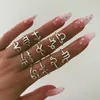 Kvinnor Vintage 12 Constellations Ringar Silver Färg Finger Par Ring Set 2019 Anillos Kvinna uttalande Mode smycken