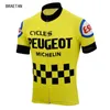 2018 homens retro Jersey Ciclismo amarelo clássico desgaste roupas de ciclismo de corrida de bicicleta roupa hombre braetan