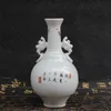 Antique porcelain pastel flower pattern amphora bottle flower arrangement decoration living room decoration crafts5526586