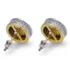 Fashion- cylindrical men's earrings are studded with zircon hip hop hipsters