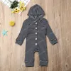 Gestreifte Strampler für Babys, Mädchen und Jungen, Kleinkinder mit Kapuze, Overalls, Herbst-Boutique-Kinder, gestrickte warme Onesies-Outfits, Kinder-Kletterkleidung