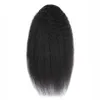 Kinky Straight Ponytail Human Hair Remy Brazilian Drawstring Ponytail 1 Piece Clip In Hair Extensions 1B Pony Tail