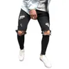 Mens Skinny Stretch Denim Pants oroliga Freyed Slim Fit Jeans Trousers 2019 Manlig stretch Ripped Streetwear Jeans Masculina#D