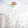 Olika färger Round Table Tyg Rosette Embroider Table Cover 3D Rose Flower Design för Wedding Party EL Round2195703