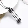 Black Hourglass Cremation Jewelry Urn Halsband Memorial Ashes Holder Keepsake Fashion Jewelry Cremation Necklace1220106
