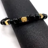 Naiqube 2019 Fashion New Skull Anchor Lion Bracelet Men 8 mm Stone Beads Charm Bracelet pour hommes bijoux Gift6098610