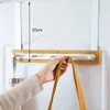 Hooks & Rails Bamboo Door Hanger Decoration Holder Convenient Storage Punch Free Non Slip Home Space Saving Multifunction1