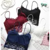 Sexy Floral Lace Padded Tank Tops for Women Full Cup Embroidery Hollow Push-up Bra Ladies Bralette Lingerie Intimates