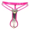 Cinturón de castidad masculino de nuevo diseño con catéteres de enchufe anal extraíble Cinturones de restricción de jaula de castidad bloqueados Juguetes sexuales para hombres G7-4-95