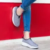 Hot Sale-New Breathable Mesh Platform Shoes Women Girls Slip On Shoes Height Increasing Soft Toning Walking Slimming Shoes