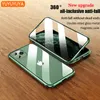 Metal Magnetic 360 Fase do iPhone SE 2020 dwustronna szklana okładka iPhone11 Pro Max 6 6s 7 8 Plus XR XS Max Case