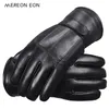 Fashion-Gloves Echtleder-Handschuh für Herren, Winter, Outdoor, warme Pelzverdickung, Thermo-Patchwork-Handschuhe