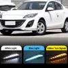 2PCS DRL ل Mazda 3 Mazda3 Axela 2010 2011 2012 2013 خلال النهار تشغيل أضواء الضباب مصباح الصفراء بدوره إشارة 12 فولت النهار