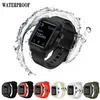 Fullständigt skydd Vattentät täcke Case Band för Apple Watch Straps Bands 40 / 44mm Sport Silikon Wristband Armband Strem för Iwatch Series 4