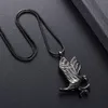 LKJ10077 Black Eagle Memorial Urn ketting Roestvrij staal materiaal Pet Cremation Sieraden Funeral Urns Ashes Locket720834444