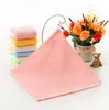 Infant Face Towels Baby Bamboo Fiber Handkerchief Kids Hook Square Towel Face Towel Solid Wipe Cloth Wrap Toddler Bibs 25*25cm YP262