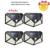 100 graden radarsensor LED Solar Lamp Dark Light Auto op Smart Night Light Motion Detector Hoge Gevoeligheid Buitenverlichting 4 Sided