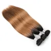 8A cheveux raides brésiliens Ombre blond foncé cheveux armure faisceaux couleur 1B30 34 paquets 1024 pouces 100 Remy Extensions de cheveux humains2682652