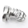 Dispositivo di castità Gabbia per cazzi in acciaio inossidabile con anello anti-spargimento Cintura di castità maschile in metallo Blocco del pene Bondage Giocattoli del sesso