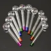 10.5cm Length Colorful Glass Oil Burner Pipe Pyrex Clear Smoke hookh tobacco cigarette Pipe Nail Burning Jumbo Pipes Smoking Accessories Wholesale