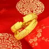 Elegantes accesorios nupciales de boda 18K oro amarillo sólido lleno patrón de Fénix brazalete para mujer pulsera que se puede abrir joyería Gift3177