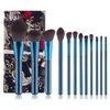 12pcs Luxury Makeup Brush Set Soft Goat Hair Powder Eyeshadow Highlighter Concealer Small Grape Blending Lip Make up Brushes Kit with bag