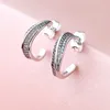 All'ingrosso-nuovi eleganti orecchini a onda per gioielli Pandora con scatola regalo orecchini da donna in argento sterling 925 con diamanti CZ originali