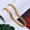 Fashion- Gold & White Gold Plated Mens Cuban Link Chain Choker & Long Necklace 10 14 18mm Miami Curb Hip Hop Rapper Jewelry Gifts for Men