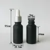 500pcs / lot 20ML e liquide flacon compte-gouttes en verre dépoli noir