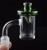 Hot Selling 5mm Clear Bottom 10mm 14mm 18mm quartz banger nail With Glass UFO Colored Carb Cap For Glass Bong Dab Rigs