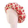 Fashion Kids Floral Satin Bonnet Girl Satin Night Sleep Cap Haarverzorging Soft Cap Hoofd Cover Wrap Beanies Skullies 6 kleuren