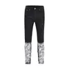 Mode- Hommes Ripped Skinny Jeans Marque Designer En détresse Droite Slim Fit Élastique Denim Biker Jeans Pantalon À Glissière Latérale Jeans Élégants