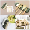 Conjunto De Talheres De Madeira portátil de Viagem De Bambu talheres Conjunto Faca Chopsticks Garfo Colher Conjuntos de Louça de Acampamento Utensílios 7 Pçs / set