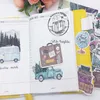 DIY Scrapbooking Handgeschilderde Stickers Plant Bomen Auto Bus Slow Life Album Journal Happy Planner Label Decoratie Stickers Pack