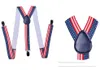 Bretelles drapeau américain 2,5 * 100 cm dos en Y élastique 8 couleurs bretelles à rayures britanniques bretelles réglables pour adulte à clipser cadeau de Noël d'Halloween GRATUIT