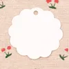 Étiquette volante en papier kraft à bord floral rond de 6cm, étiquettes volantes brunes faites à la main pour emballage cadeau