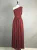 Wunderschöne bodenlange Brautjungfernkleider aus Chiffon, Empire-Stil, ärmellos, Strand-Boho-Brautjungfernkleider mit einer Schulter