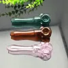 Smoking Pipes bongs Manufacture Hand-blown hookah Colored flat head concave ghost head glass pipe