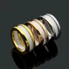 Högkvalitativ vita keramiska ringar Nya lyxmodemärke Titanium Steel Women Charm Love Par Ring Jewelry Wholesale