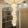 American Crystal Chandeliers LED Long Spiral American Chandelier Lights Fixture Hotel Lobby Hall Parlor Villa Stair Home Indoor Lighting