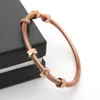 Groothandel - schroef liefde armband titanium stalen armbanden mannen met 6 schroefdraad staal rose gouden bedelarmbanden voor vrouwen en liefde sieraden