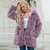 Hiver chaud moelleux fausse fourrure manteau femmes vêtements d'extérieur 2019 décontracté Long pardessus 3XL surdimensionné noir rose gris violet fourrure veste manteaux