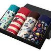 Mens Underwear Boxers Fashion printed Men Underpants Boxer Shorts Modal Male Panties Pouch Sheath Underpants vetement homme 4pcs