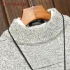 Kuangnan Solid Playtニットウィンタープルオーバー男性セーター男厚の暖かい引っ張り男性セーターコート冬のメンズセーター2018秋SH190930