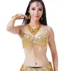 Belly Dance Frans halter Topp Sequin Beaded Women Girls Costume Underware Festival Dancing Outfit 9 Färger för Lady