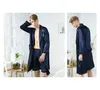 2020 Nowy Mężczyźni Lounge Sleepwear Faux Silk Nightwear dla mężczyzn Komfort Silky Szlafroki Szlachetne Szlafroki Szlacy