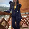 Vestito da sci di inverno Donne Giacca con cappuccio di alta qualità + pantaloni neve caldo antivento Vestiti da sci da snowboard femminile