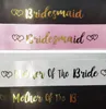 Theme Hen Party Bride to be Bridesmaid Champagne white black Wedding Sashes Streamers Bachelorette Party Decor for Bride Bridal Shower Favor