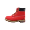 Erkekler Kırmızı Renk Erkek Su geçirmez Nubuk Deri İş Boots Casual Kaymaya Dirençli Güvenlik Yürüyüş Bilek Ayakkabılar